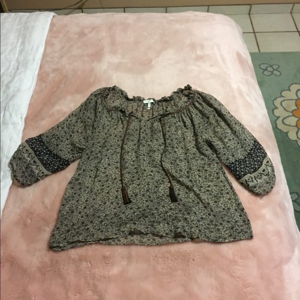 Joie Sheer Floral Boho Blouse